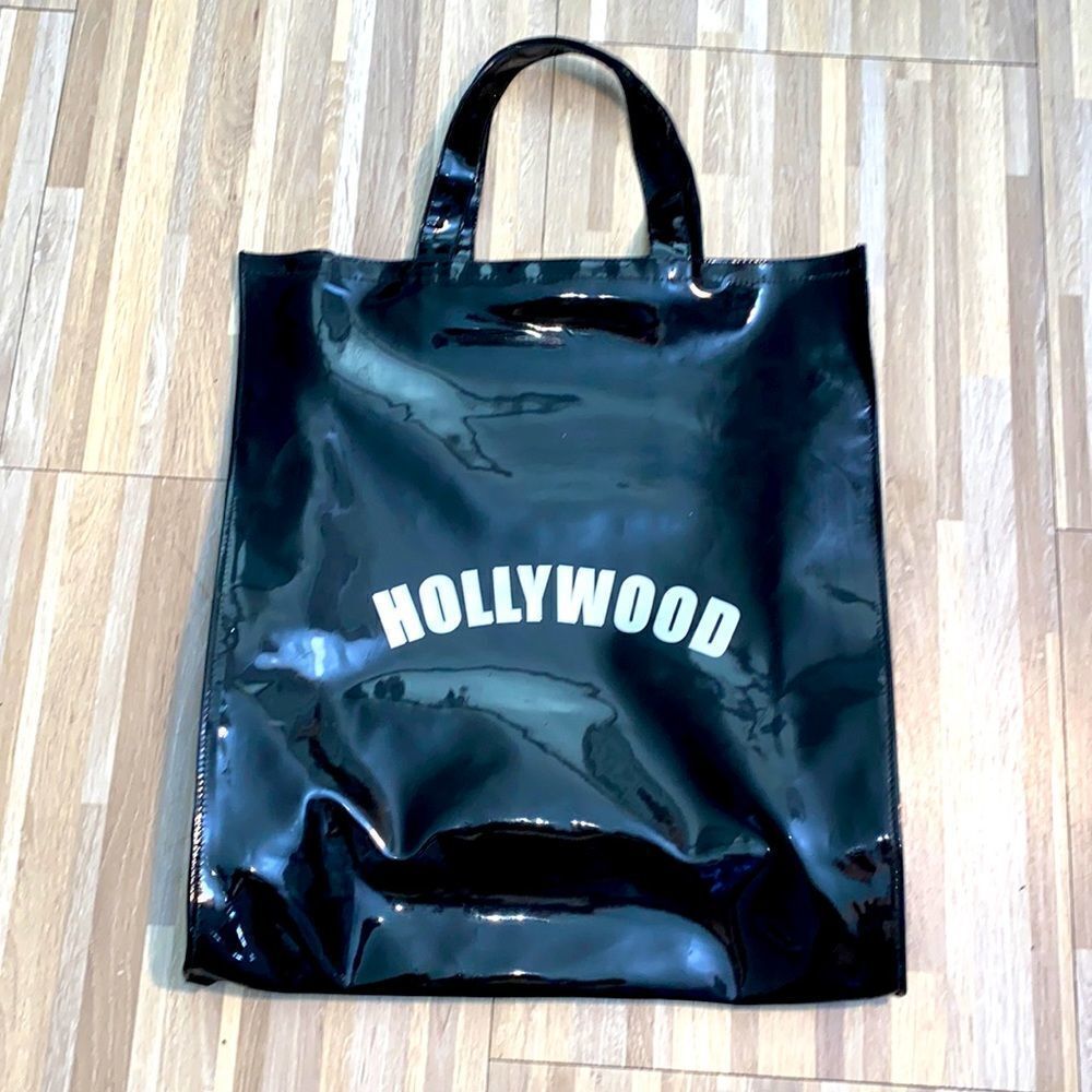 Vintage Hollywood 90s shoulder tote bag handbag shiny day bag carry on